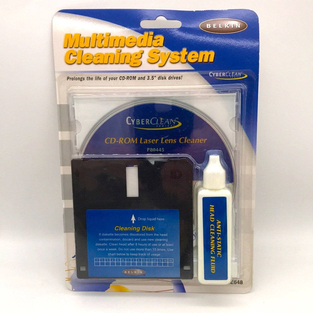 Belkin Multimedia Cleaning System CD-Rom & 3.5” Disk Factory Sealed Product